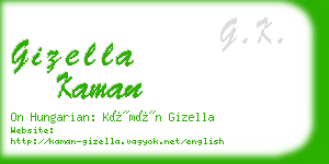 gizella kaman business card